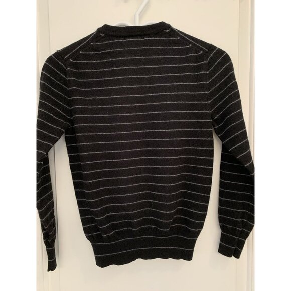 Garret Scott Extra Fine Merino Wool Black And Grey Striped Sweater Women’s XS/S - Picture 2 of 6